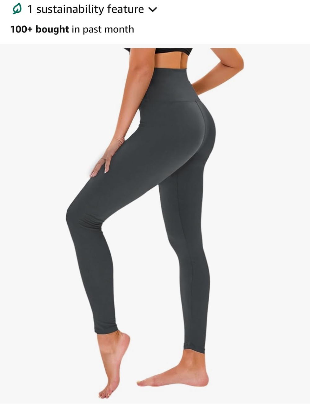 High-Waist Seamless Leggings in Charcoal Gray